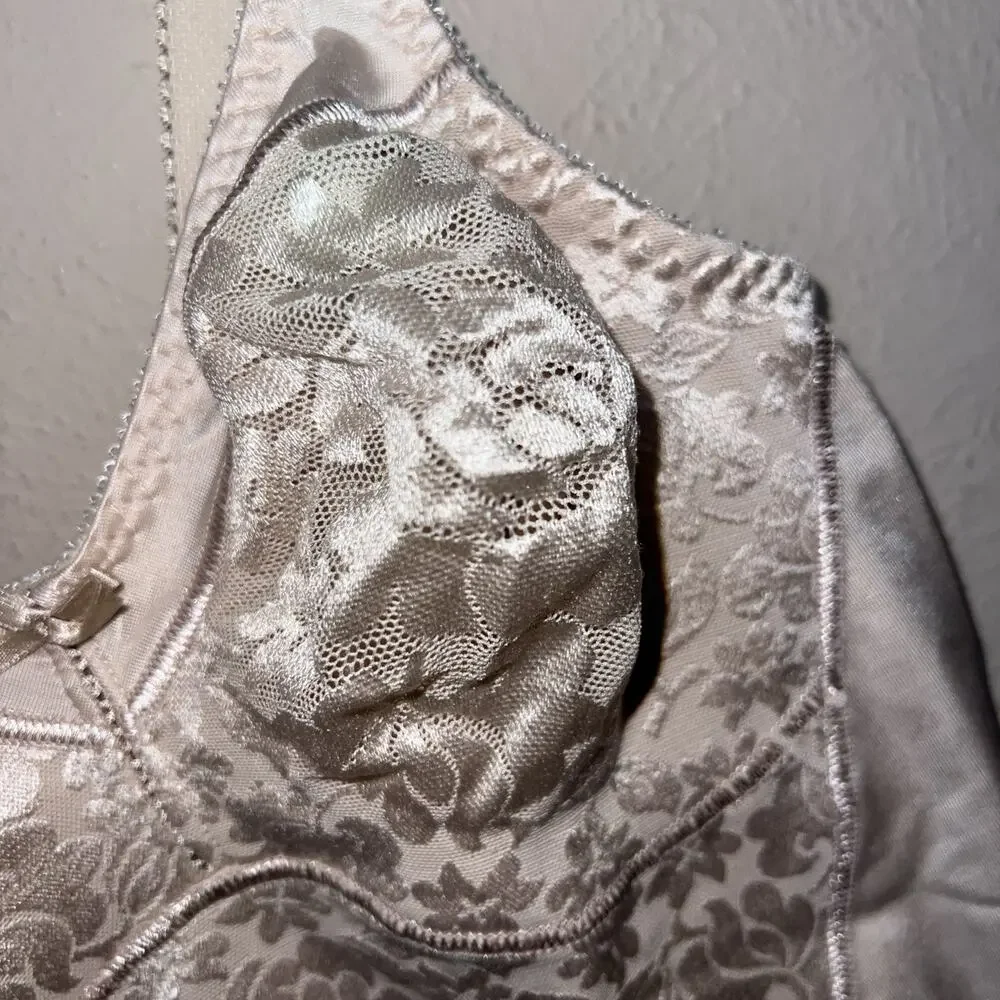 Vintage Bali 36B Womens Glam BodySuit Beige Tan Nude Soft Cup Wireless 8380 - Picture 7 of 15